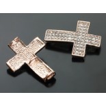 Zdjęcie - Krzyż z kryształkami 33x24mm rose gold